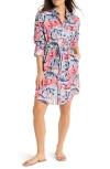 Nic + Zoe Firework Foliage Syd Dress In Blue Multi