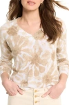 Nic + Zoe Floral Hint Supersoft Sweater In Neutral Multi
