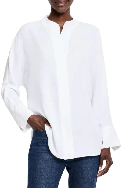 Nic + Zoe Nic+zoe Flow Easy Fit Button-up Shirt In White