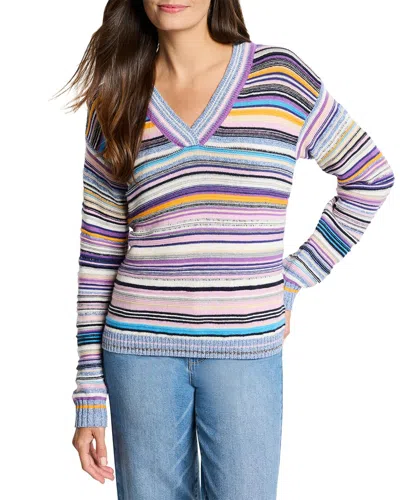 Nic + Zoe Flower Fields Sweater In Purple