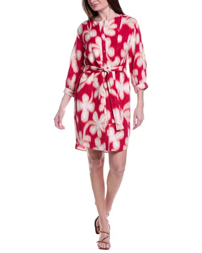 Nic + Zoe Nic+zoe Flower Linen-blend Mini Dress In Pink