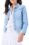 Nic + Zoe Nic+zoe Fringe Detail Denim Jacket In Breeze