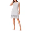 Nic + Zoe Nic+zoe Fringe Hem Shift Dress In Cream Multi