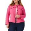 Nic + Zoe Utility Fringe Mix Knit Jacket In Wild Pink