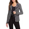 Nic + Zoe Nic+zoe Petite Fringe Mix Knit Jacket In Black Multi