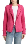 Nic + Zoe Fringe Mix Open-front Jacket In Charged Pink