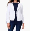 Nic + Zoe Fringe Mix Knit Jacket In White