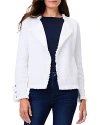 Nic + Zoe Fringe Mix Knit Jacket In Paper White