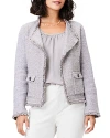 Nic + Zoe Fringe Mix Knit Pocket Blazer In French Linen