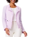 Nic + Zoe Fringe Mix Knit Pocket Blazer In Tulip