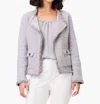 NIC + ZOE FRINGE MIX KNIT POCKET JACKET IN FRENCH LINEN