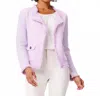 Nic + Zoe Fringe Pocket Jacket In Tulip In Purple
