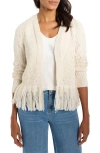 Nic + Zoe Tape Fringe Cardigan In Canvas