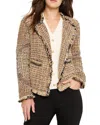 Nic + Zoe Chain Trim Fringe Mix Knit Jacket In Neutral Mix In Neutral Mix