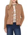 Nic + Zoe Nic+zoe Fringe Trim Military Jacket In Brown