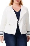 Nic + Zoe Fringe Trim Stripe Jacket In Multi