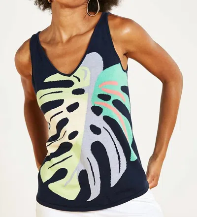 Nic + Zoe Frond Memories Vital Tank In Green Multi In Blue
