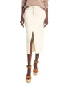 Nic + Zoe Nic+zoe Front Slit Denim Midi Skirt In Canvas