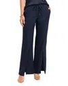 Nic + Zoe 29.5" Wide Leg Polished Jersey Pant In Dark Indigo In Dark Indigo