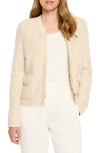 Nic + Zoe Nic+zoe Front Zip High Pile Fleece Jacket In Almond