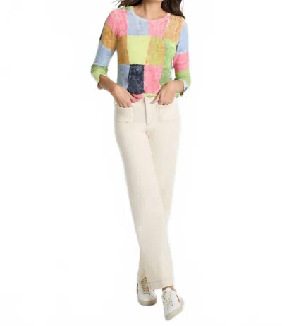 Nic + Zoe Gail Colorwash Sweater In Green Multi