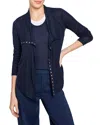 Nic + Zoe Nic+zoe Gauzy Snap Front Cardigan In Dark Indigo