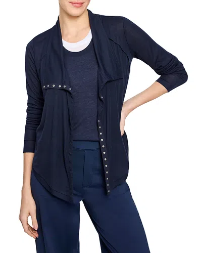 Nic + Zoe Nic+zoe Gauzy Snap Front Cardigan In Dark Indigo
