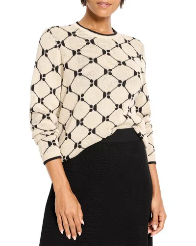 Nic + Zoe Nic+zoe Geo Argyle Knit Sweater In Num-neutral Multi