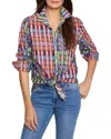 Nic + Zoe Nic+zoe Geo Dot Crinkle Cotton Button-up Shirt