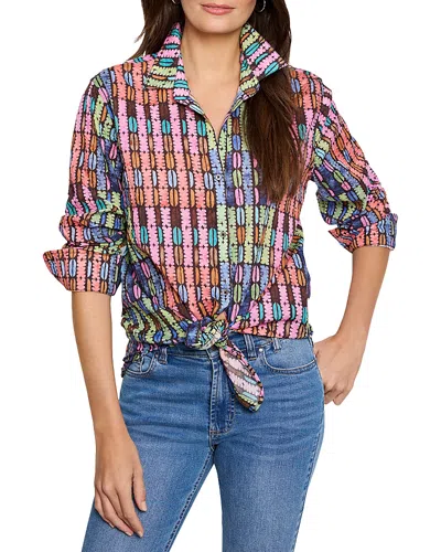NIC + ZOE NIC+ZOE GEO DOT LONG CRINKLE SHIRT