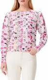 Nic + Zoe Geo Mosaic Sweater In Pink Multi In Pink