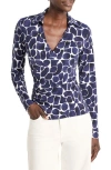 Nic + Zoe Geo Pebble Wrap Top In Indigo Multi