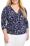 Nic + Zoe Nic+zoe Geo Pebble Faux Wrap Top In Multi