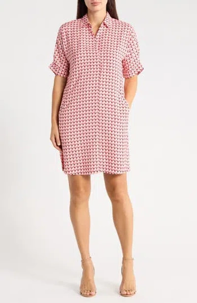 Nic + Zoe Nic+zoe Geo Print Devon Polo Dress In Pink