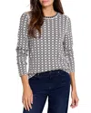 Nic + Zoe Nic & Zoe Geo Reversible Sweater T-shirt In Indigo Multi