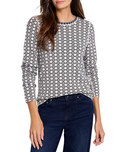 Nic + Zoe Nic & Zoe Geo Reversible Sweater T-shirt In Indigo Multi
