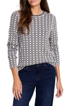 Nic + Zoe Nic & Zoe Geo Reversible Sweater T-shirt In Indigo Multi