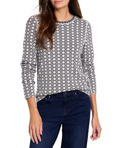 Nic + Zoe Nic+zoe Geo Reversible Sweater T-shirt In Blue