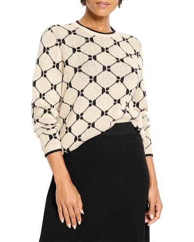 Nic + Zoe Nic+zoe Geometric Argyle Sweater In Neutral