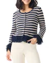 Nic + Zoe Nic+zoe Twilight Fringe Striped Knit Cardigan