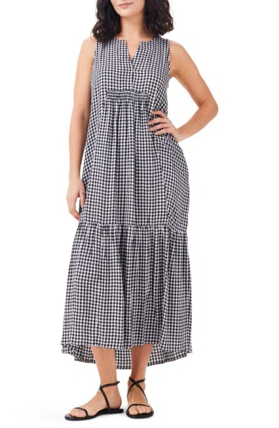 Nic + Zoe Gingham Sleeveless Dress In Black Multi