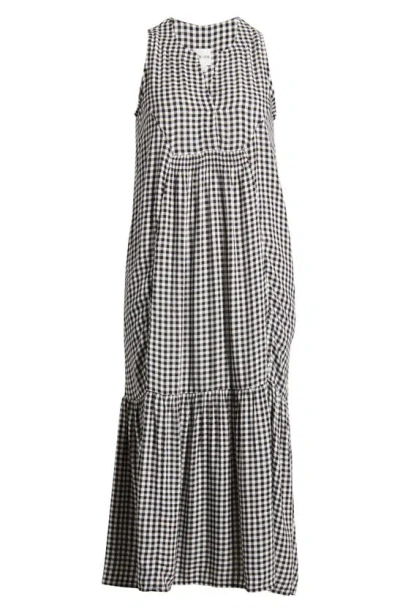 Nic + Zoe Gingham Sleeveless Dress In Black Multi