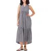 Nic + Zoe Gingham Sleeveless Dress In Black Multi