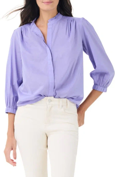 Nic + Zoe Girlfriend Cotton Button-up Shirt In Lavender