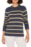 Nic + Zoe Nic+zoe Go To Stripe Cotton Sweater In Gray