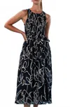 Nic + Zoe Gold Label Midnight Muse Chiffon Dress In Black Multi In Black
