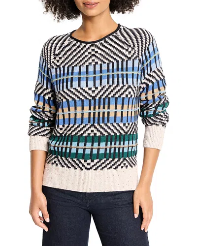 Nic + Zoe Nic+zoe Graphic Stripe Sweater In Multi