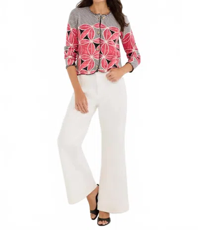 Nic + Zoe Grier Gallery Walk Cardigan In Pink In Multi