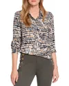 Nic + Zoe Nic+zoe Harvest Dot Button-up Top In Neutral Multi