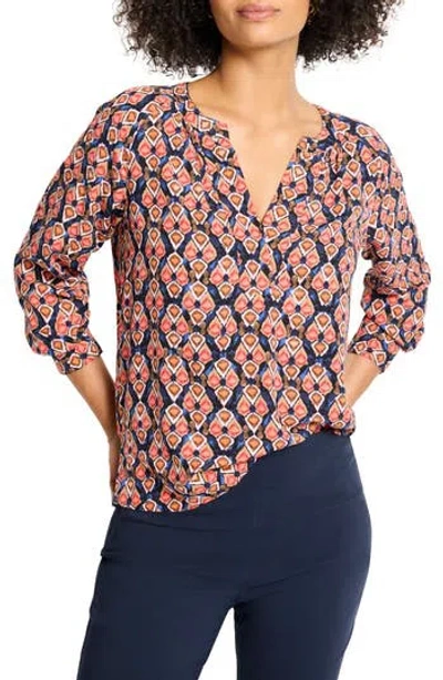 Nic + Zoe Nic+zoe Harvest Ikat Top In Multi